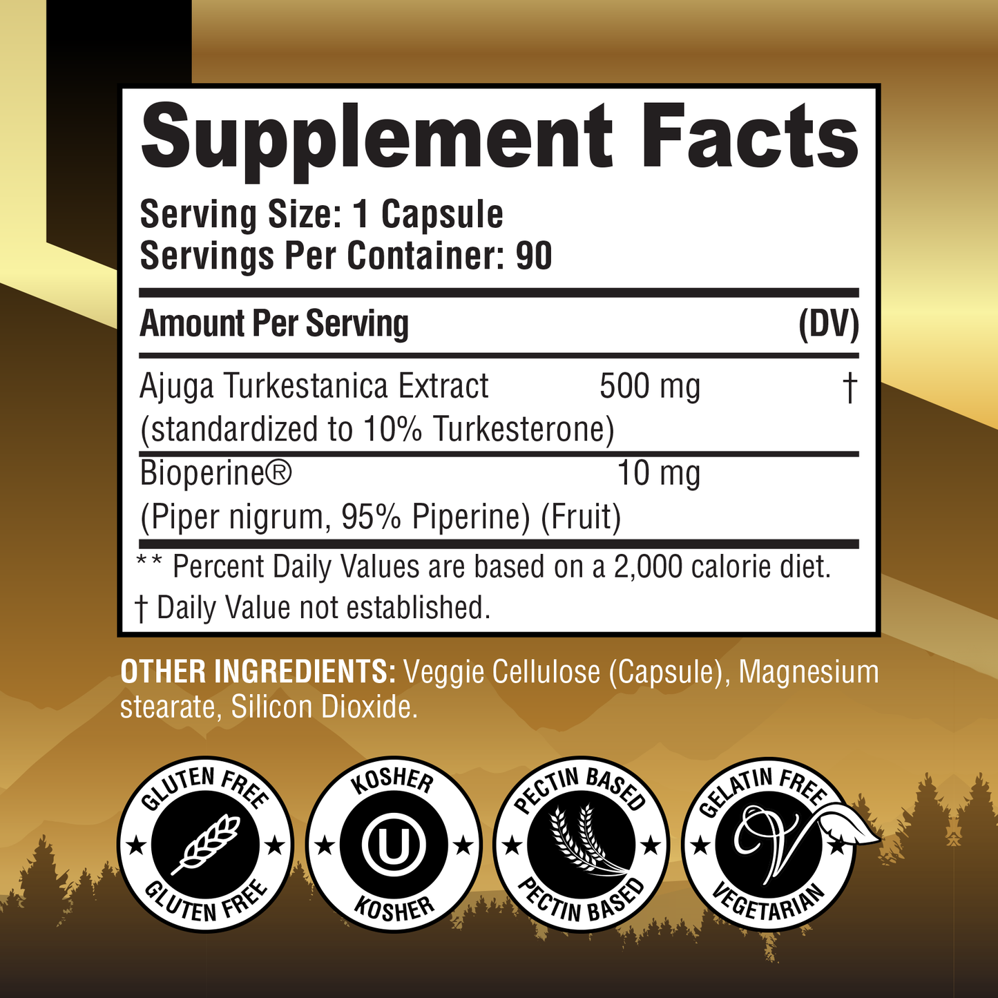 Shevat Turkesterone Complex 500mg with BioPerine – 60 Capsules, Non-GMO, Made in USA