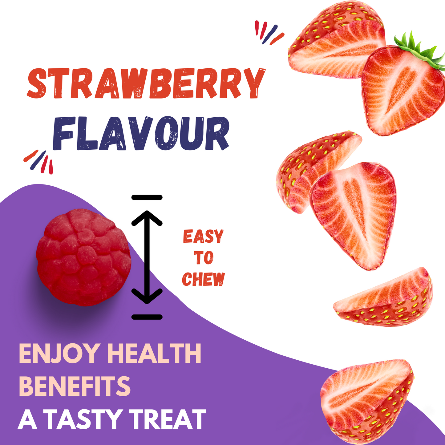 Melatonin Magnesium Gummies – Strawberry Flavor, 60 Count – Non-GMO, Made in USA