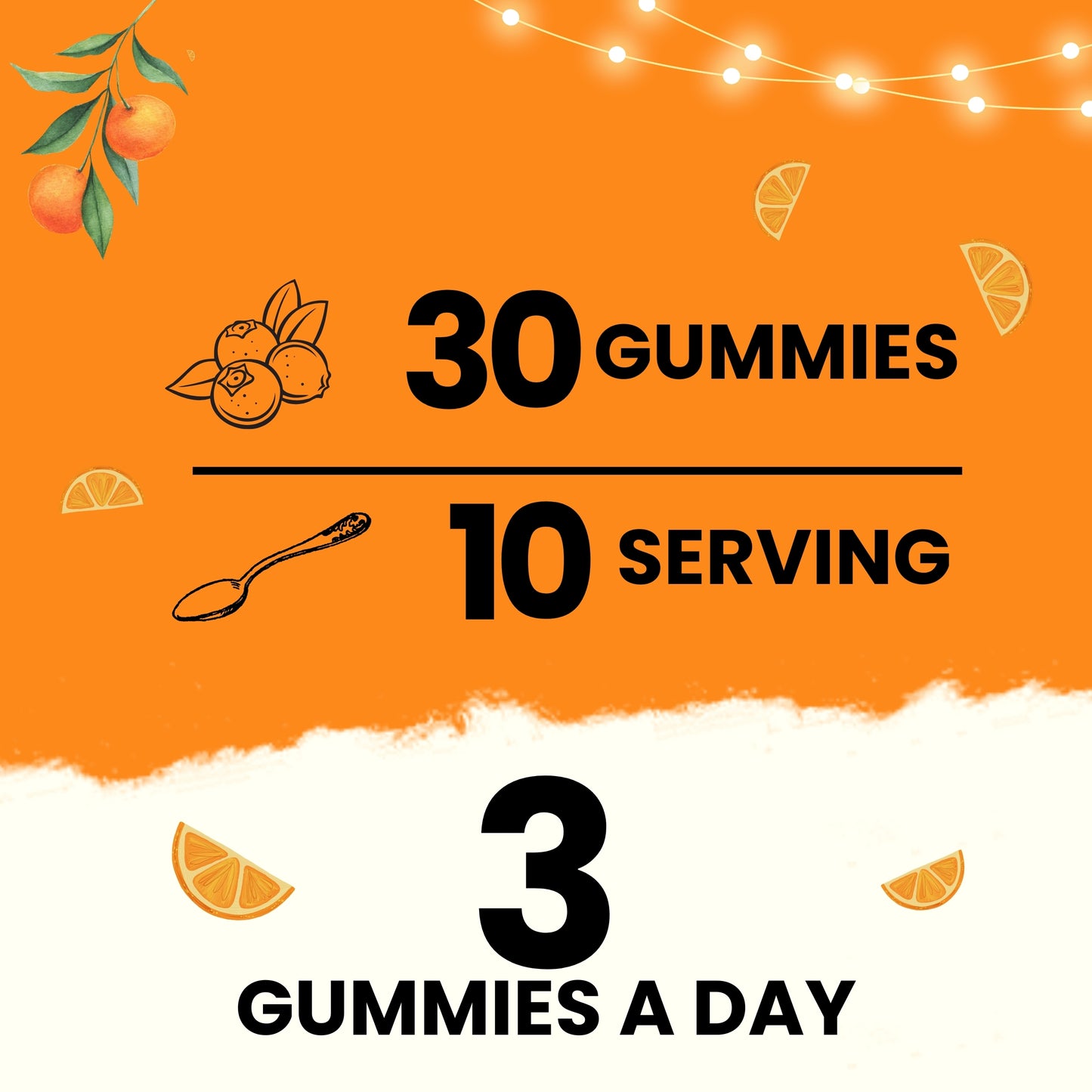 Vitamin C Gummies 1000mg – With Zinc, Ginger, Vitamin A & E – Sour Cream Soda & Orange Flavor – 30 Gummies – Made in USA