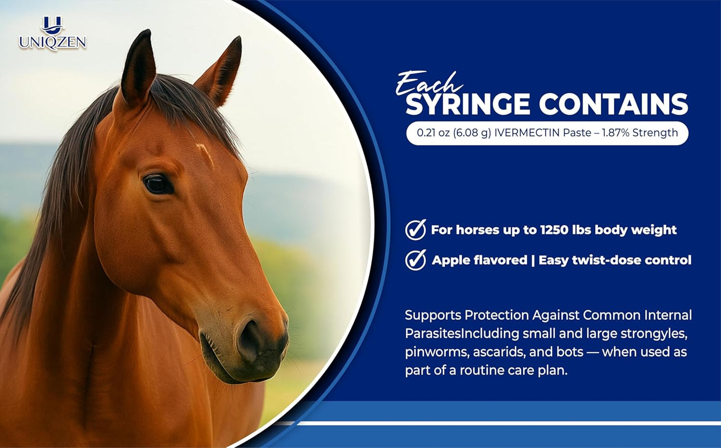 Ivermectin Horse Paste 1.87% 6.08g (3-Pack) | Apple Flavor