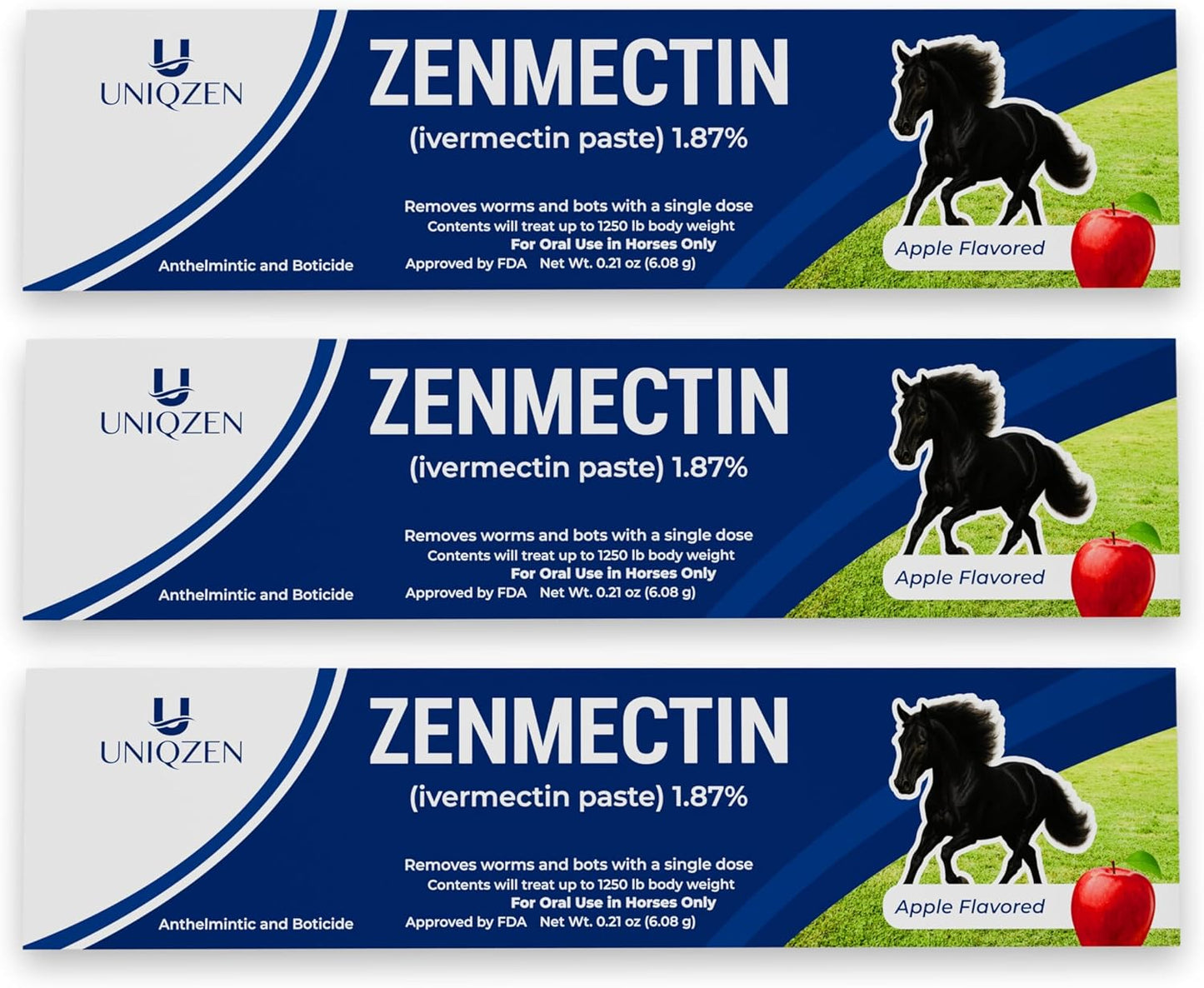 Ivermectin horse paste apple flavored 3 pack syringes