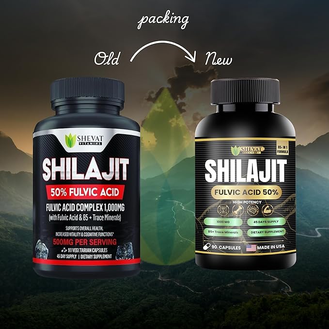 Shevat Pure Himalayan Shilajit Capsules – 60 Vegan Capsules with Fulvic Acid, Non-GMO, Made in USA