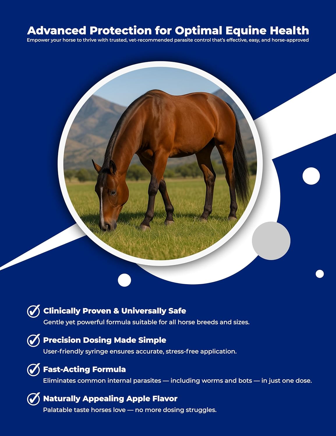 Equine parasite control paste easy dosing syringe