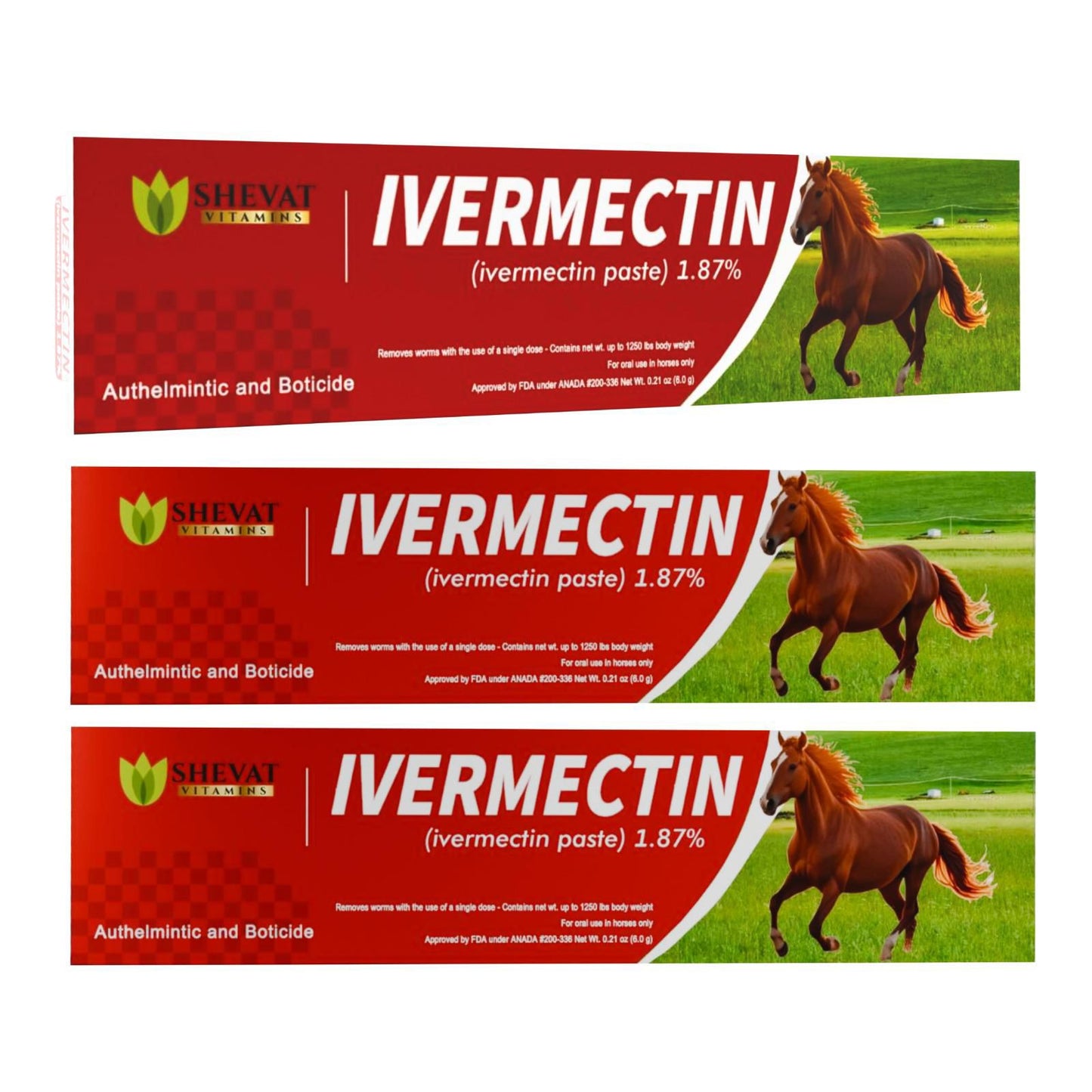 Ivermectin horse paste syringe apple flavored dewormer for horses