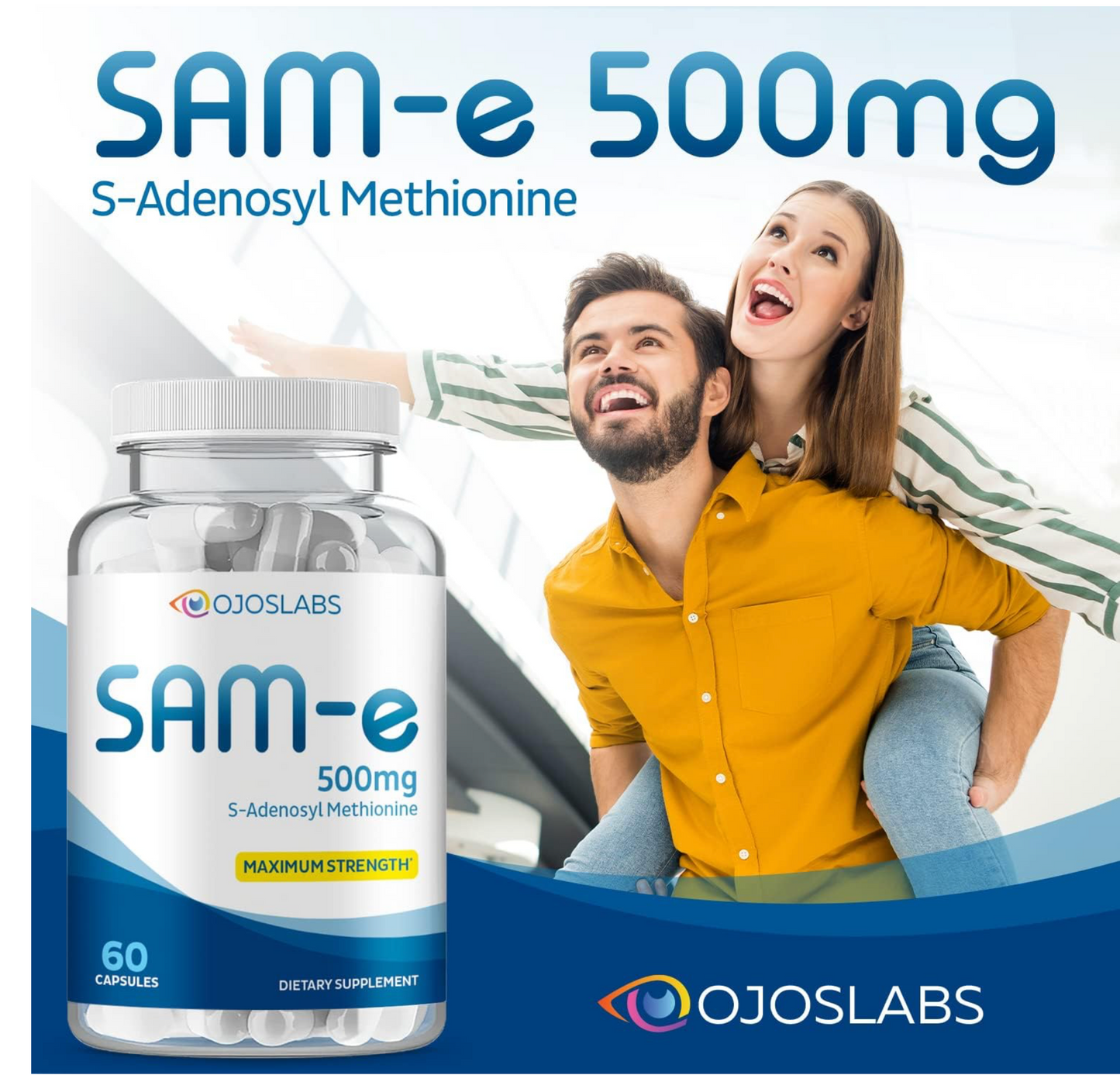 SAM-e 500mg Supplement β 60 Vegan Capsules β Non-GMO β Made in USA