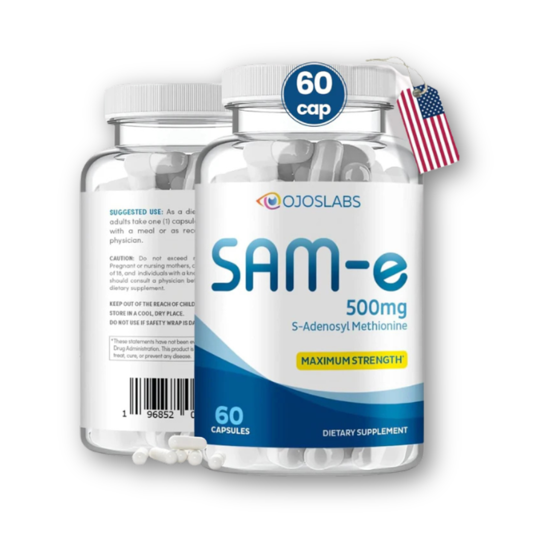 SAM-e 500mg Supplement β 60 Vegan Capsules β Non-GMO β Made in USA