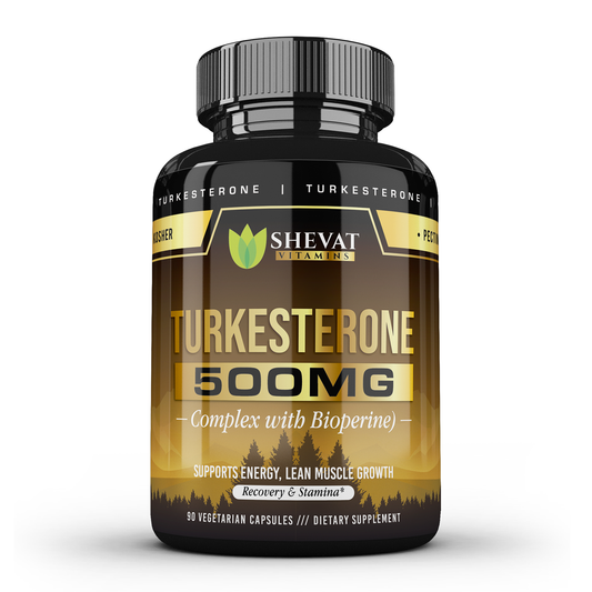 Shevat Turkesterone Complex 500mg with BioPerine – 60 Capsules, Non-GMO, Made in USA