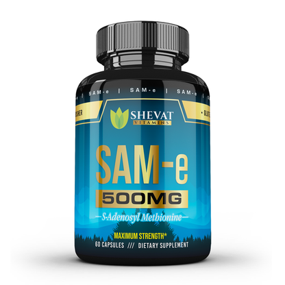 Shevat SAM-e 500mg Capsules – 60 Count, Vegan, Non-GMO, Gluten-Free, Made in USA