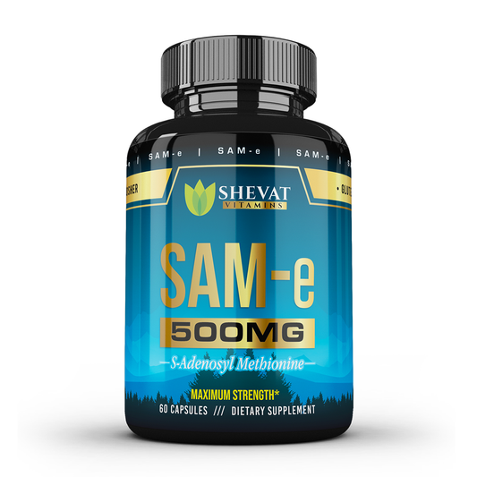 Shevat SAM-e 500mg Capsules – 60 Count, Vegan, Non-GMO, Gluten-Free, Made in USA