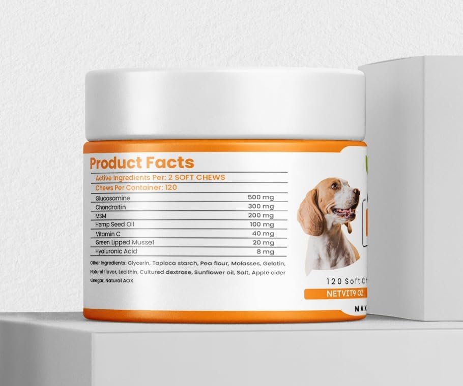 Shevat Vitamins Glucosamine for Dogs – Hip & Joint Supplement