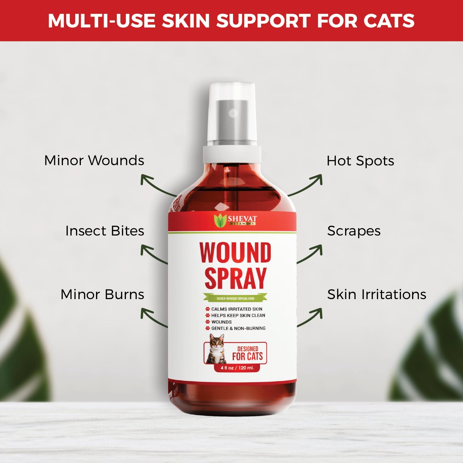 Shevat Vitamins Silver Wound Spray for Cats