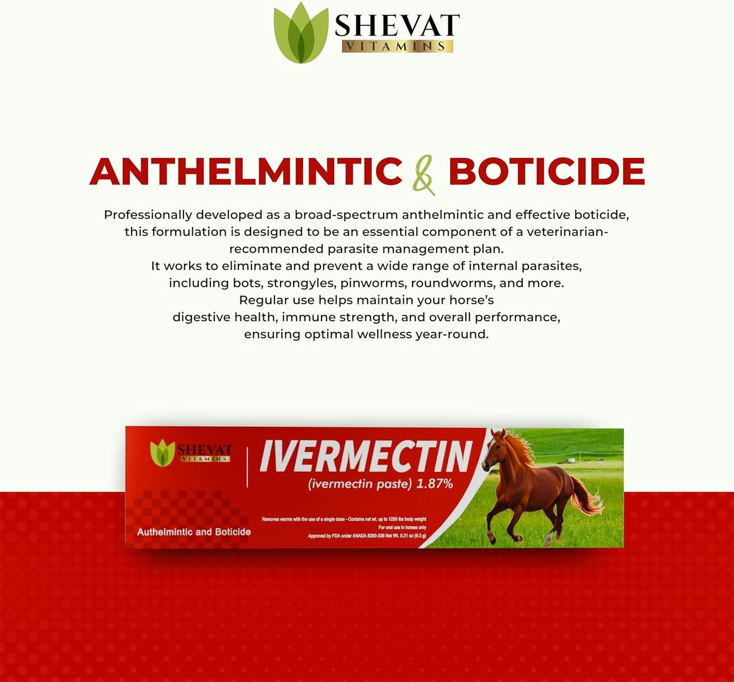 Ivermectin Horse Paste 1.87% – Apple Flavored, Easy-to-Use, Fast Shipping - 1 Pack