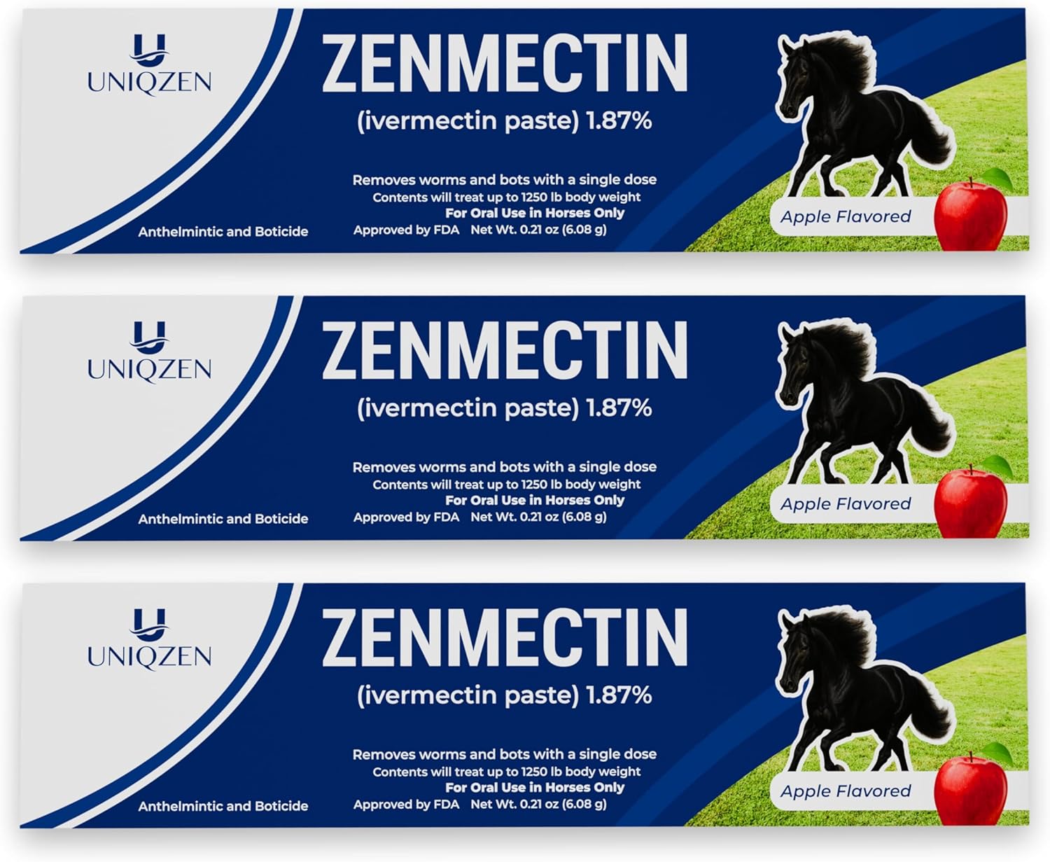 Ivermectin horse paste apple flavored 3 pack syringes