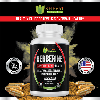Shevat Berberine Herbal Complex – 500mg Plant-Based Blend, 60 Vegan Capsules, Made in USA