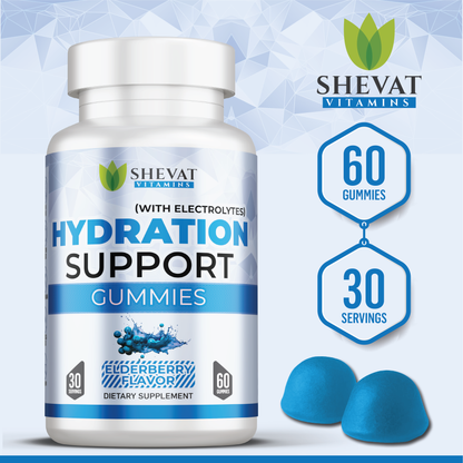 Hydration Support Gummies – Daily Wellness Electrolyte Blend, 60 Vegan Gummies, Made in USA