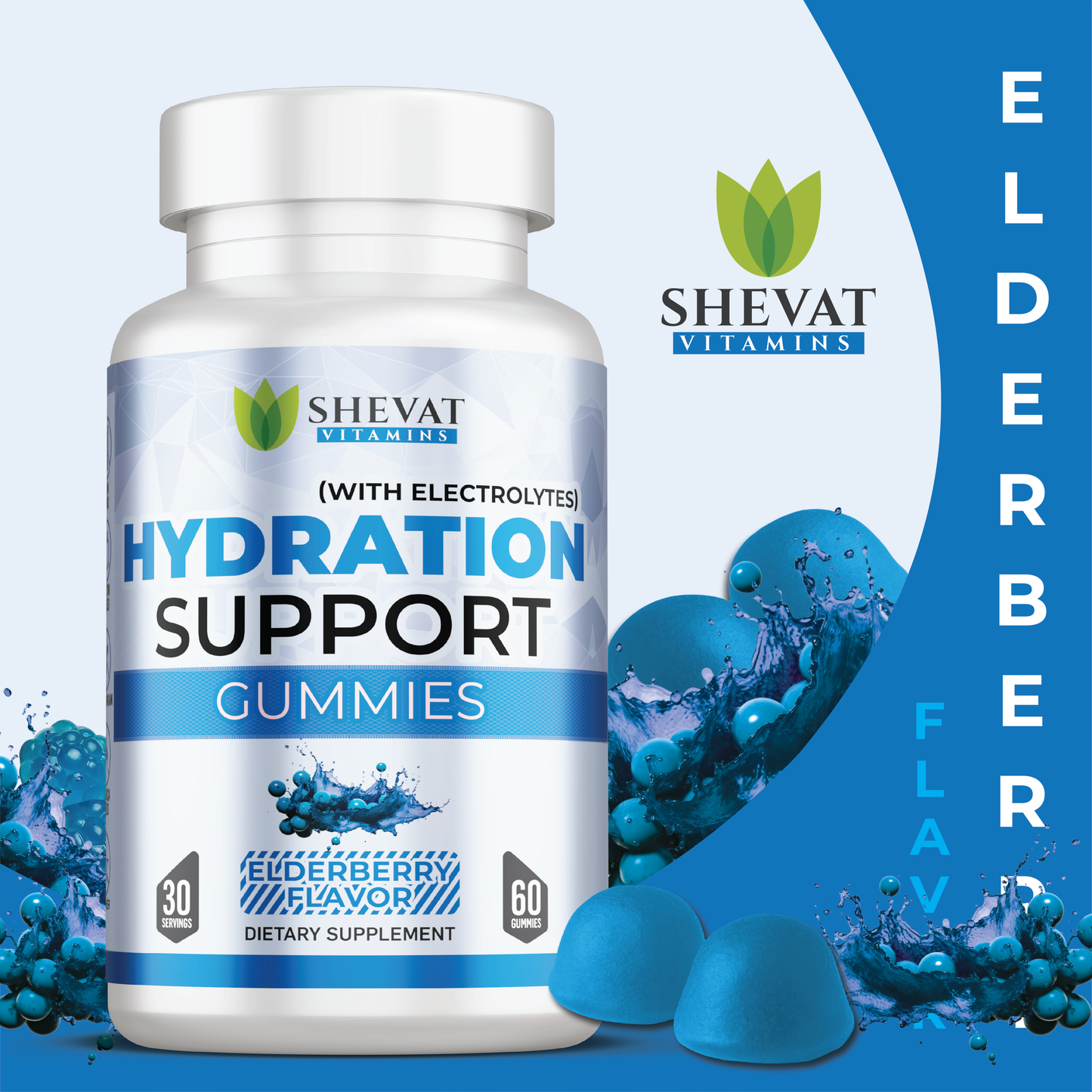 Hydration Support Gummies – Daily Wellness Electrolyte Blend, 60 Vegan Gummies, Made in USA