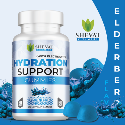 Hydration Support Gummies – Daily Wellness Electrolyte Blend, 60 Vegan Gummies, Made in USA