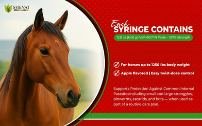 Easy to use oral horse paste dewormer weight based dosing