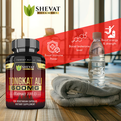 Tongkat Ali 600mg Extract – 60 Capsules, Vegan, Non-GMO, Made in USA
