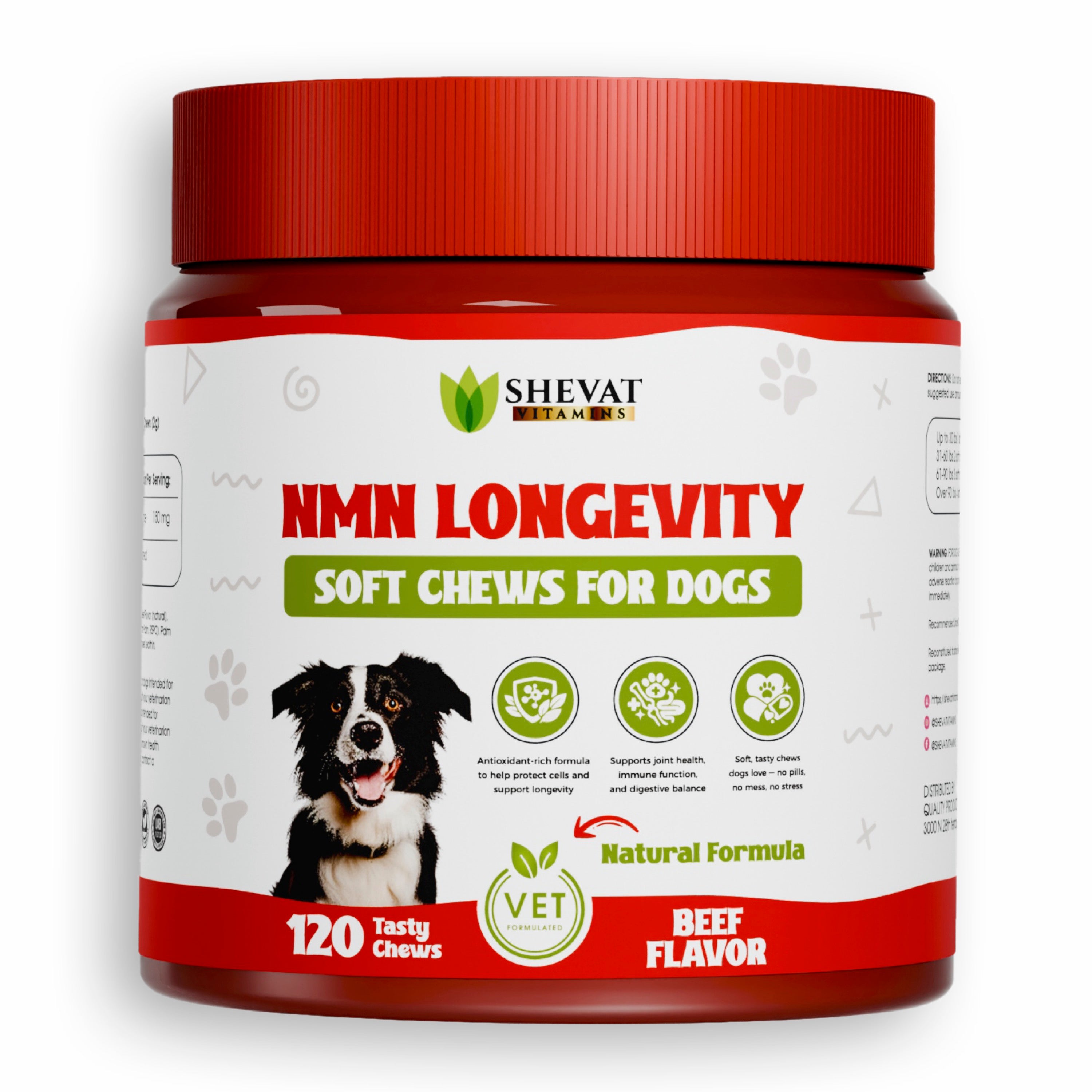 Shevat Vitamins NMN Longevity Soft Chews for Dogs