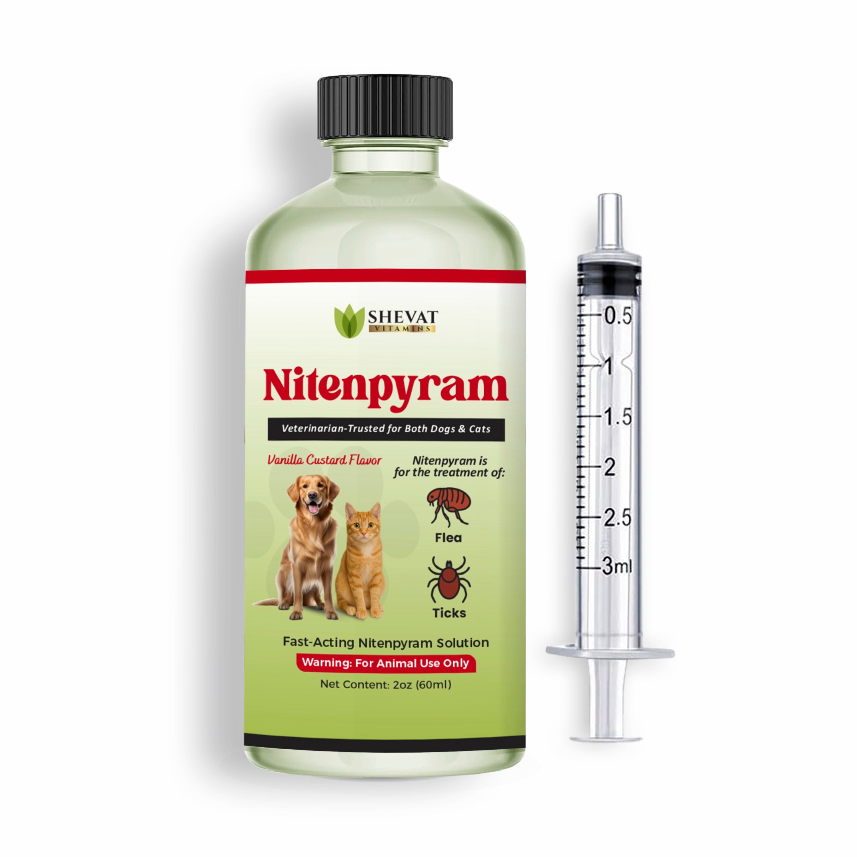 SHEVAT VITAMINS Nitenpyram Oral Solution – Fast-Acting Flea & Tick Support