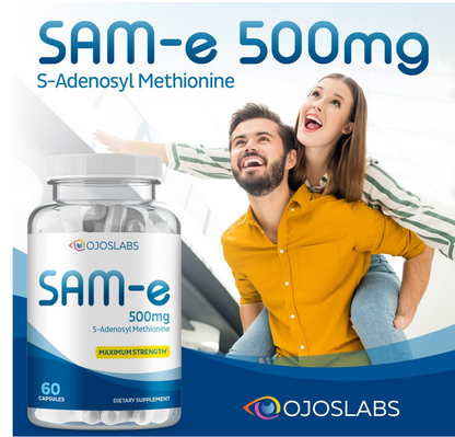 SAM-e 500mg Supplement – 60 Vegan Capsules – Non-GMO – Made in USA