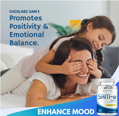 SAM-e 500mg Supplement – 60 Vegan Capsules – Non-GMO – Made in USA