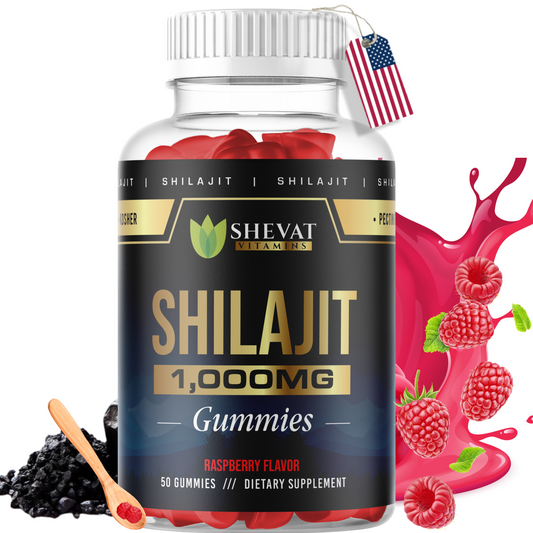 Shevat Vitamins Shilajit Gummies – With 85+ Trace Minerals, Natural Himalayan Extract, 60 Vegan Gummies – Non-GMO, Made in USA